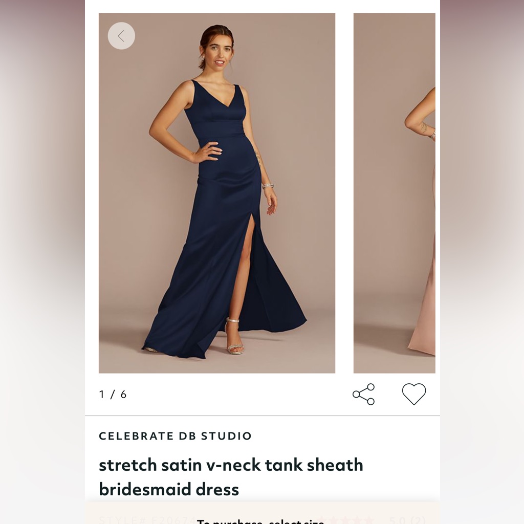 Stretch Satin V-Neck Tank Sheath Bridesmaid Dress